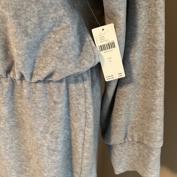 Anthropologie off-the-shoulder gray fleece dress - Picture 2 of 8